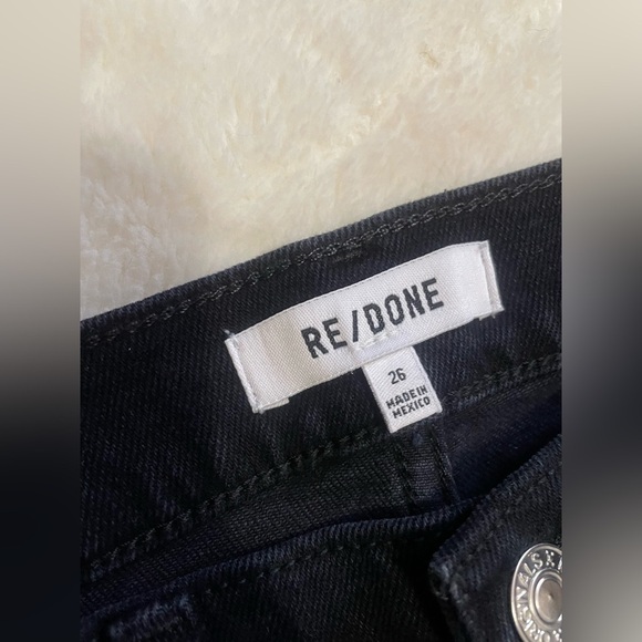 Re/done 90s Mid-Rise Ankle Crop Jeans Dark Jet Blue Black Size 26 - Picture 9 of 15